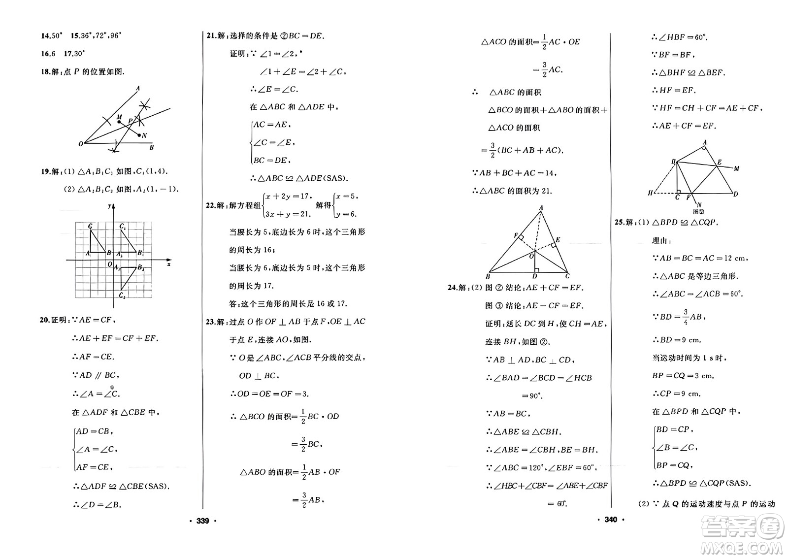 延邊人民出版社2023年秋試題優(yōu)化課堂同步八年級(jí)數(shù)學(xué)上冊(cè)人教版答案