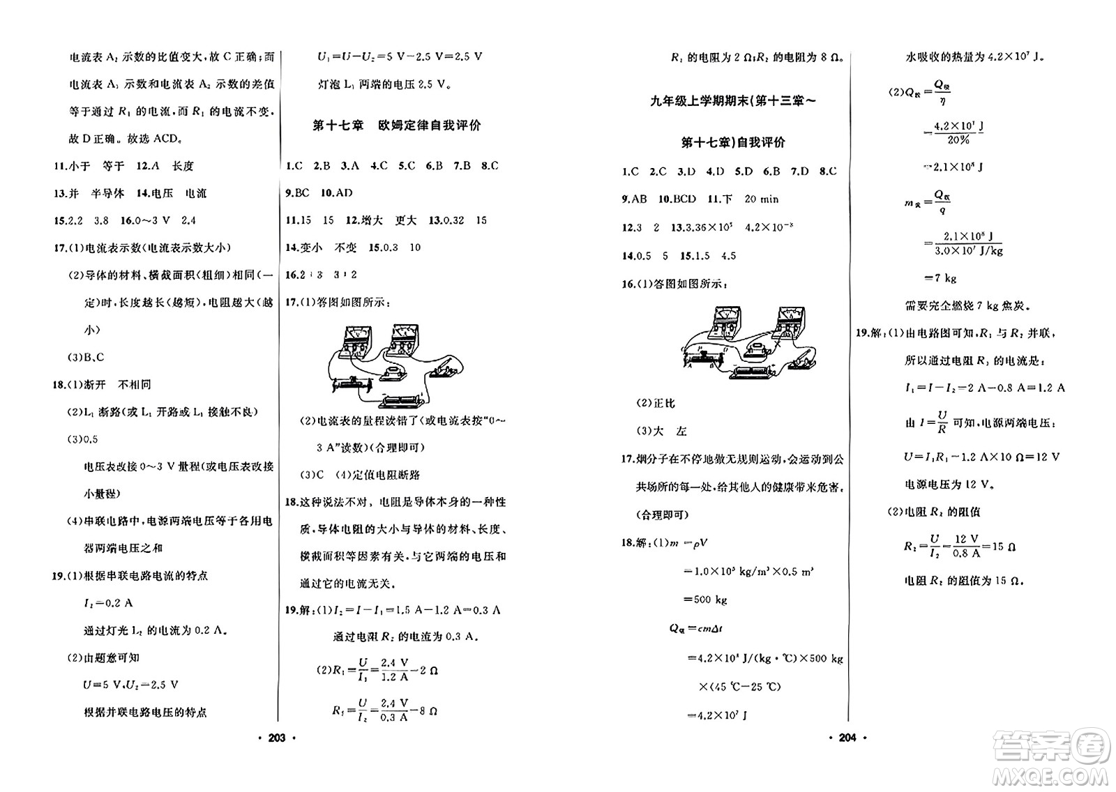 延邊人民出版社2023年秋試題優(yōu)化課堂同步九年級(jí)物理上冊(cè)人教版答案