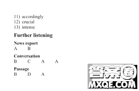 外語教學(xué)與研究出版社大學(xué)英語聽說教程4答案