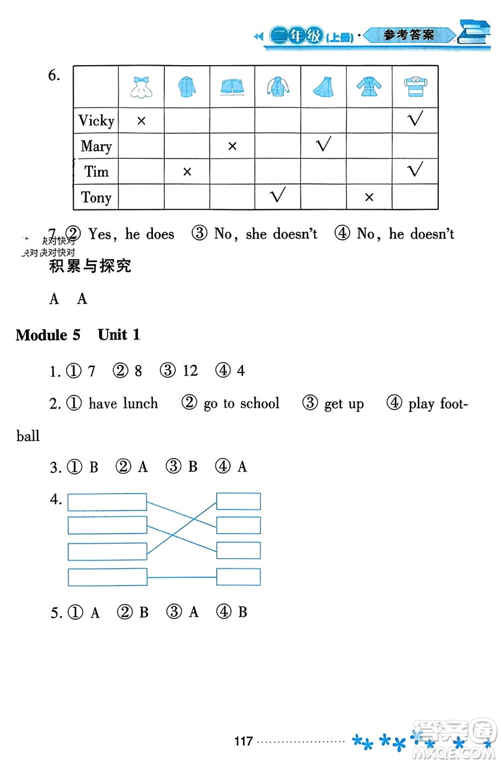 黑龍江教育出版社2023年秋資源與評(píng)價(jià)二年級(jí)英語(yǔ)上冊(cè)外研版參考答案