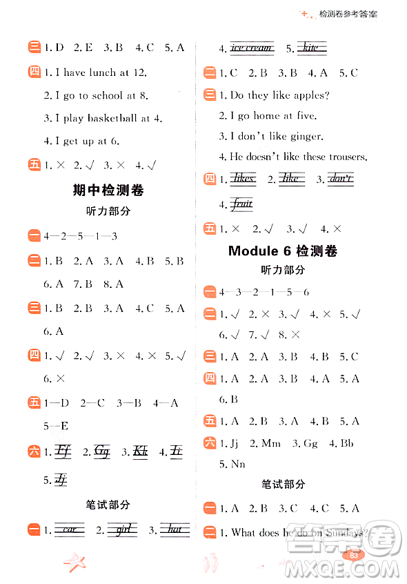 大連出版社2023年秋點石成金金牌每課通二年級英語上冊外研版答案