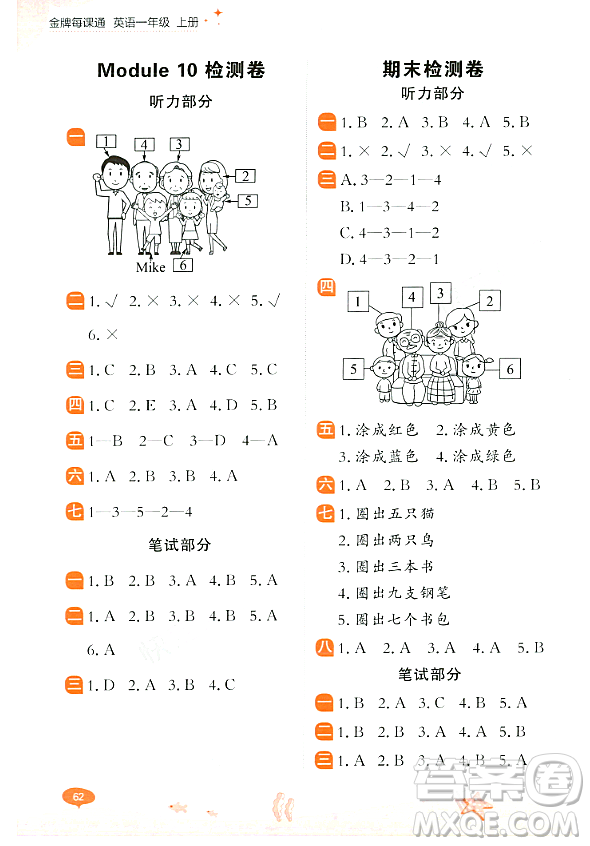 大連出版社2023年秋點(diǎn)石成金金牌每課通一年級英語上冊外研版答案