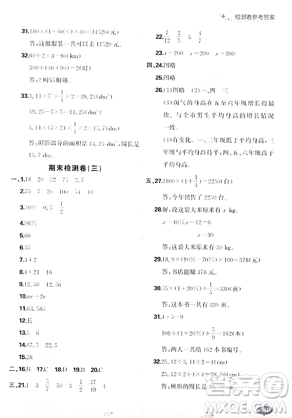 大連出版社2023年秋點(diǎn)石成金金牌每課通六年級數(shù)學(xué)上冊北師大版答案