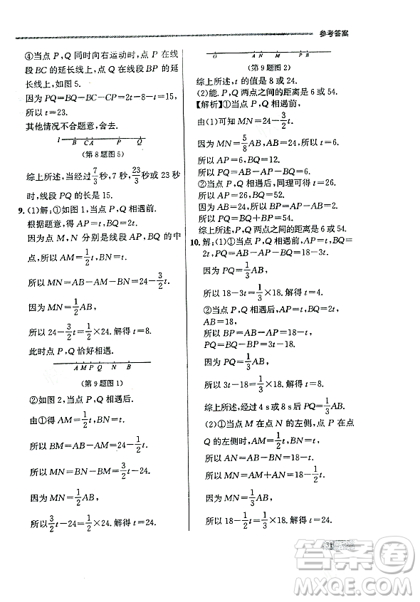 大連出版社2023年秋點(diǎn)石成金金牌每課通七年級(jí)數(shù)學(xué)上冊(cè)人教版遼寧專版答案