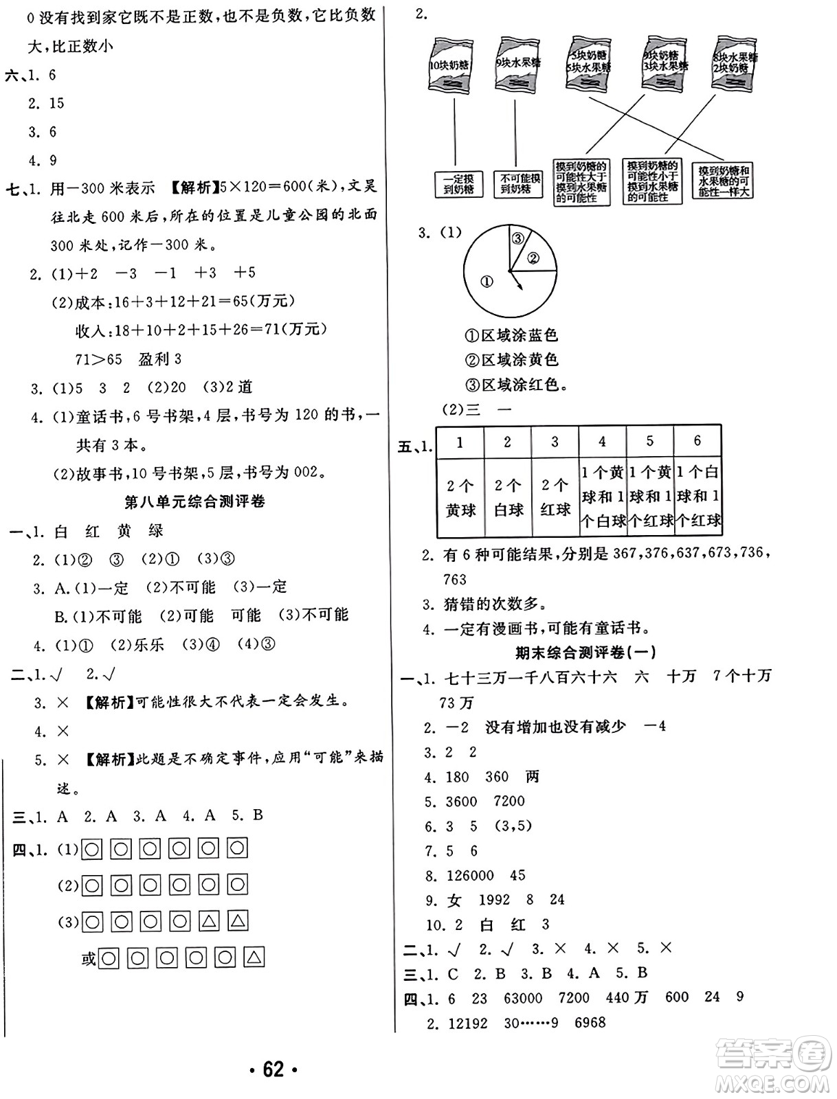 黑龍江美術(shù)出版社2023年秋黃岡金榜大考卷期末必刷四年級(jí)數(shù)學(xué)上冊(cè)北師大版答案