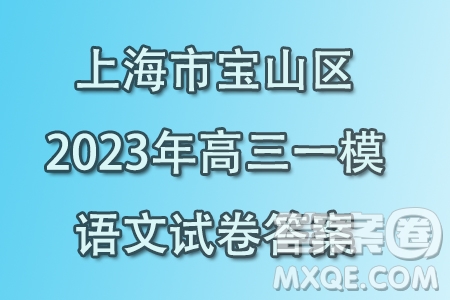 上海寶山區(qū)2023高三一模語文試卷答案