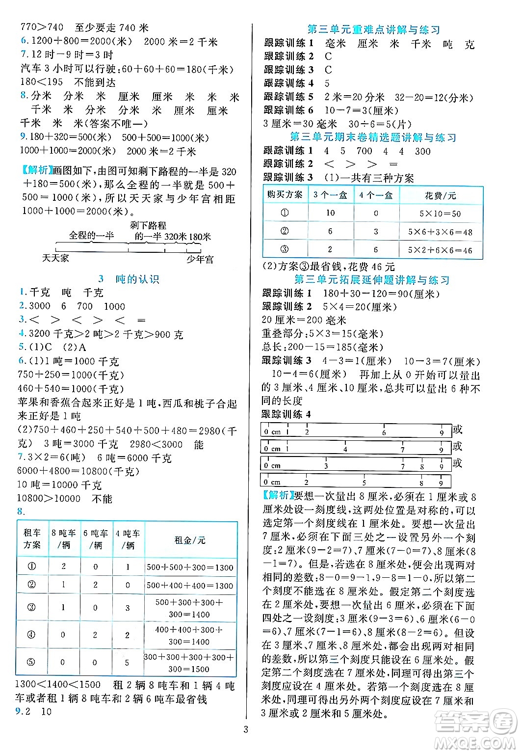 浙江教育出版社2023年秋全優(yōu)方案夯實與提高三年級數(shù)學上冊人教版答案