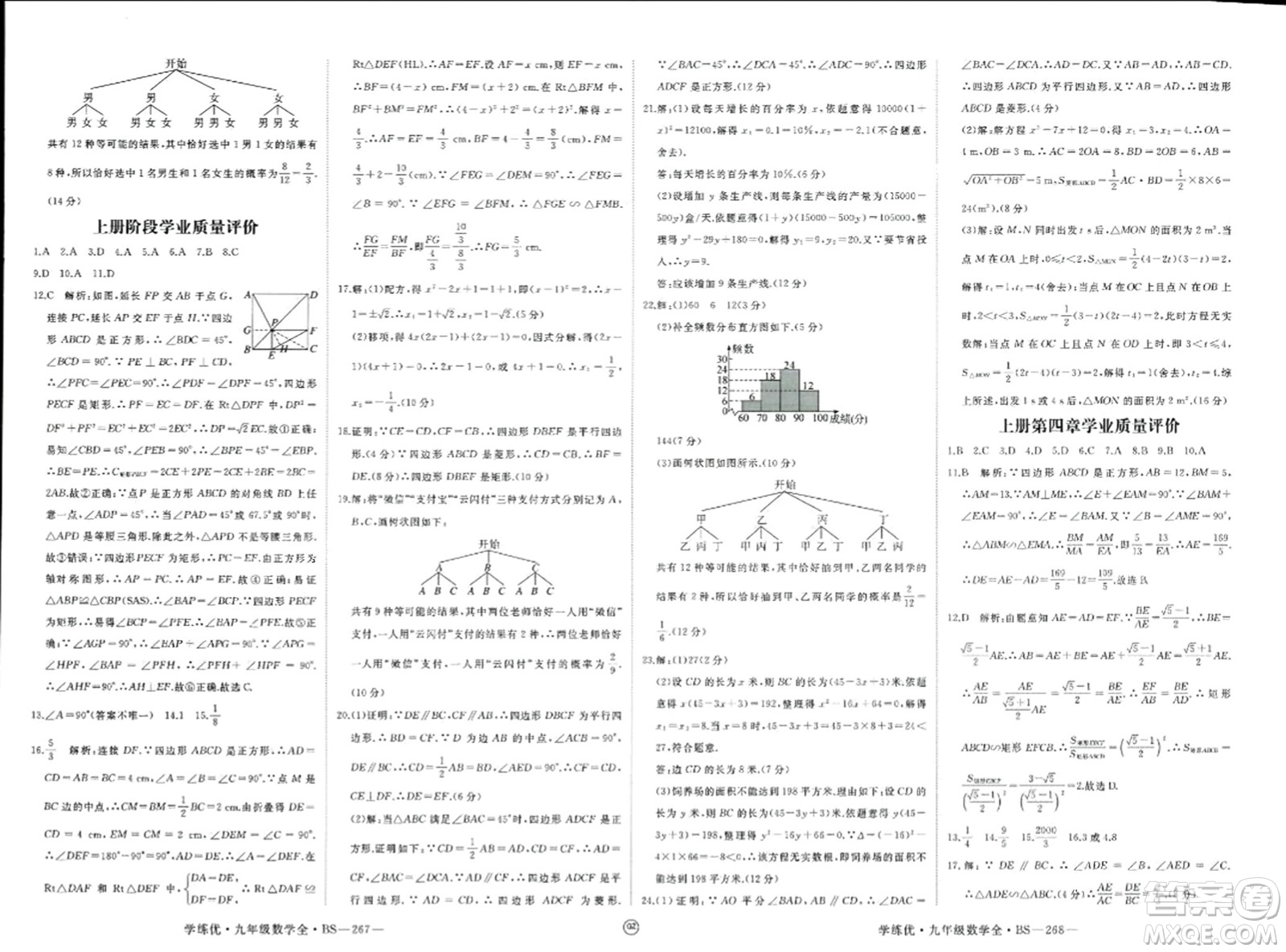 延邊大學(xué)出版社2023年秋學(xué)練優(yōu)九年級(jí)數(shù)學(xué)上冊(cè)北師大版貴州專版答案