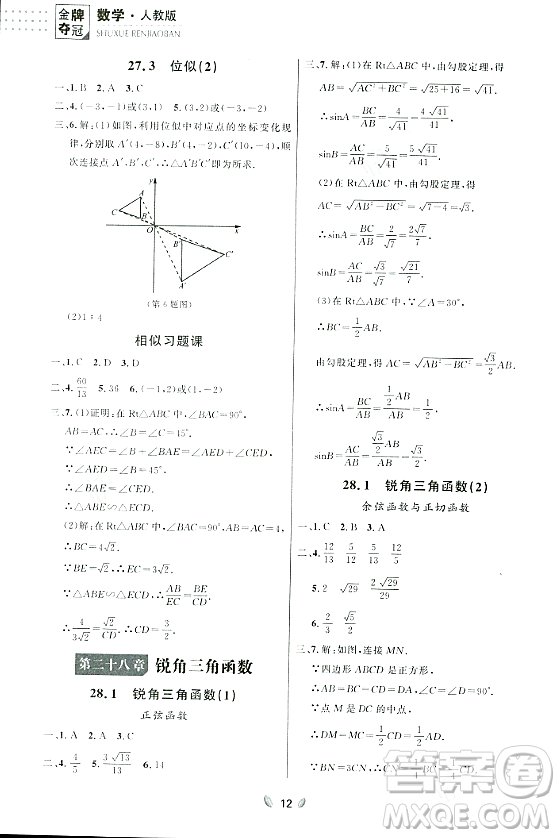 延邊大學(xué)出版社2023年秋點(diǎn)石成金金牌奪冠九年級(jí)數(shù)學(xué)全一冊(cè)人教版遼寧專版答案