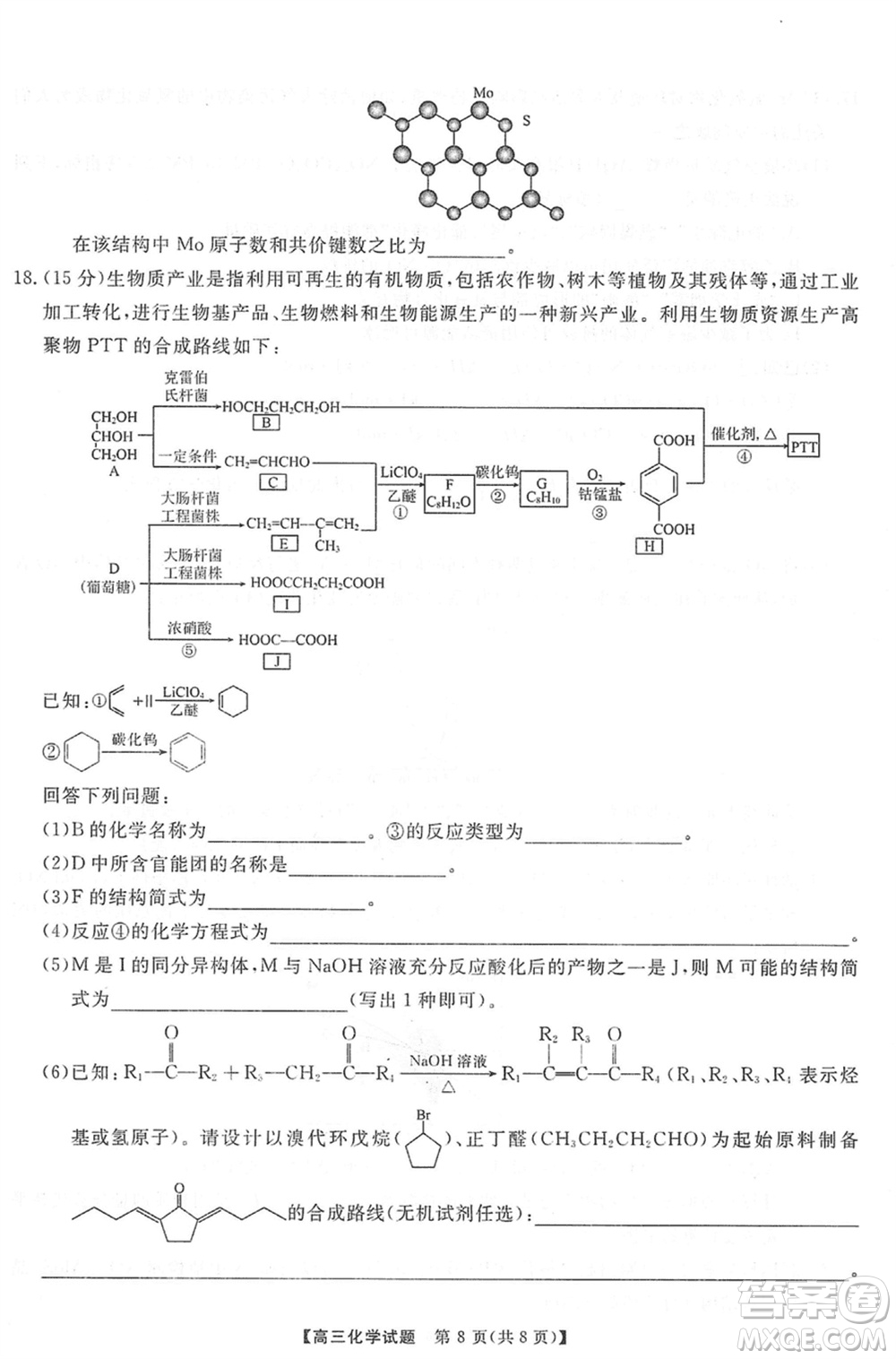 三湘名校教育聯(lián)盟2024屆高三上學(xué)期第二次大聯(lián)考化學(xué)試題參考答案