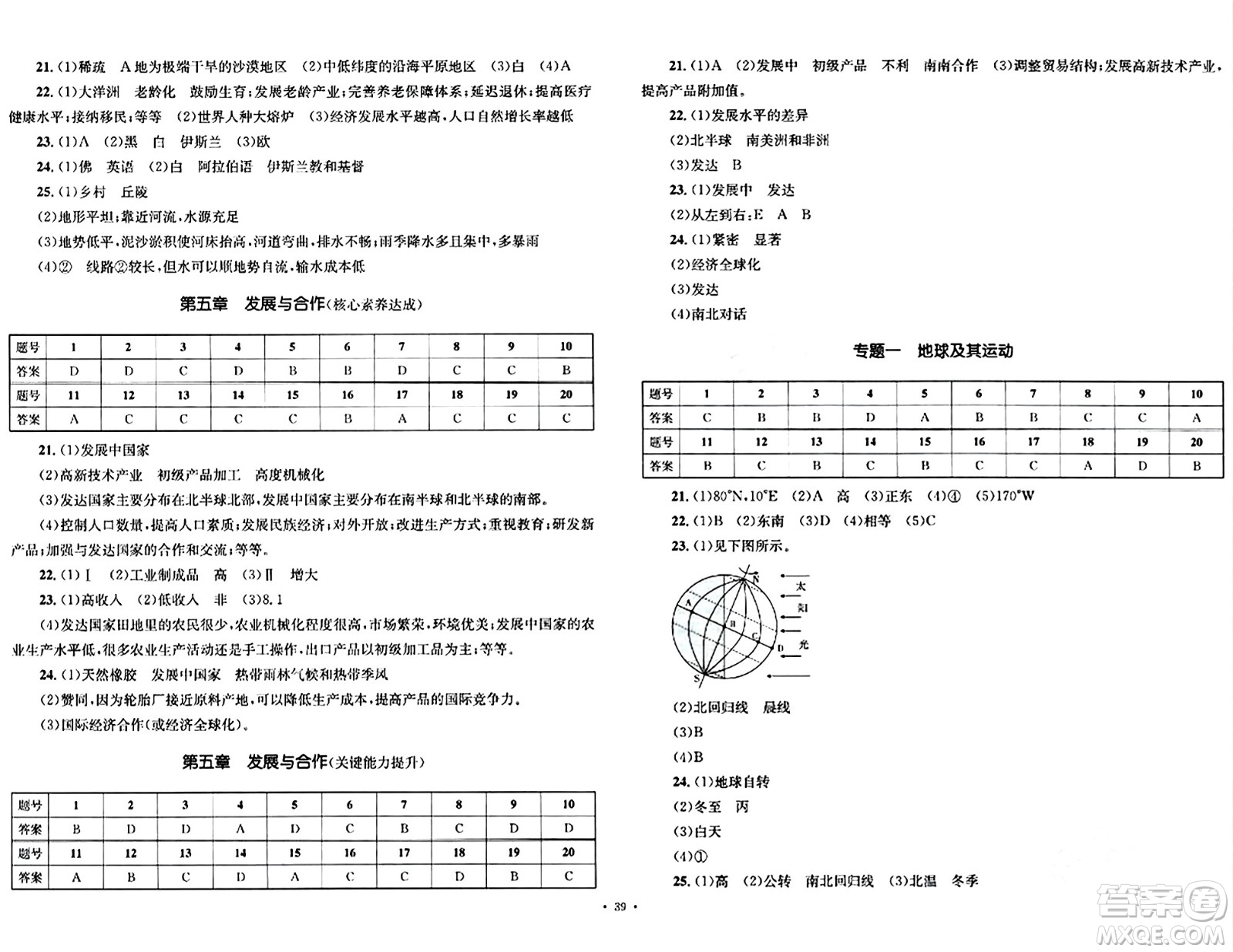 湖南教育出版社2023年秋學(xué)科素養(yǎng)與能力提升七年級(jí)地理上冊(cè)人教版答案