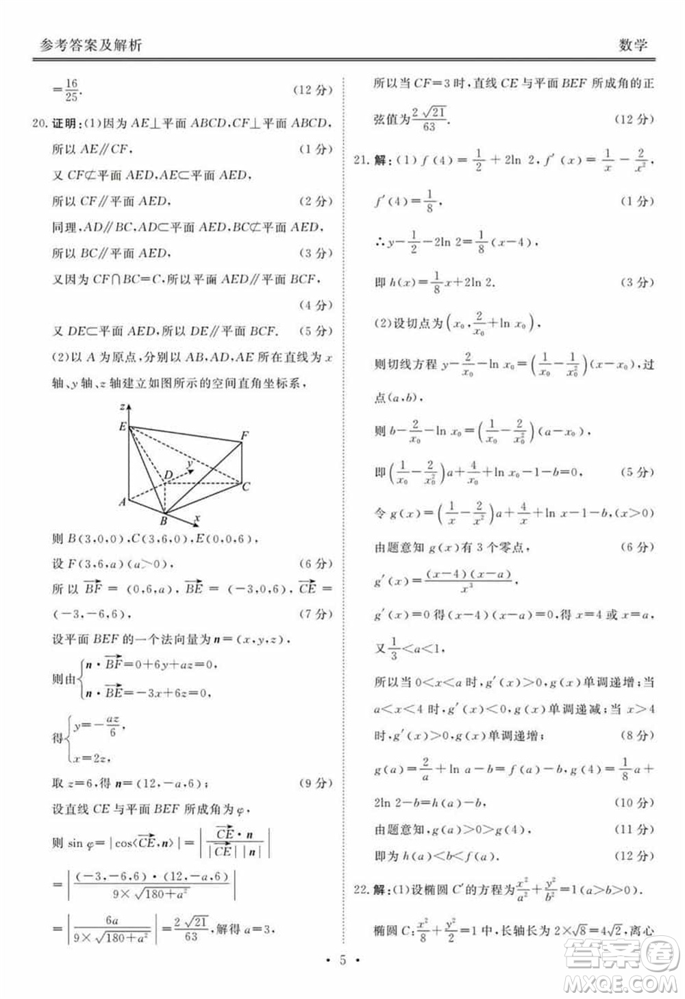 衡水金卷2024屆高三上學(xué)期12月大聯(lián)考數(shù)學(xué)試題參考答案