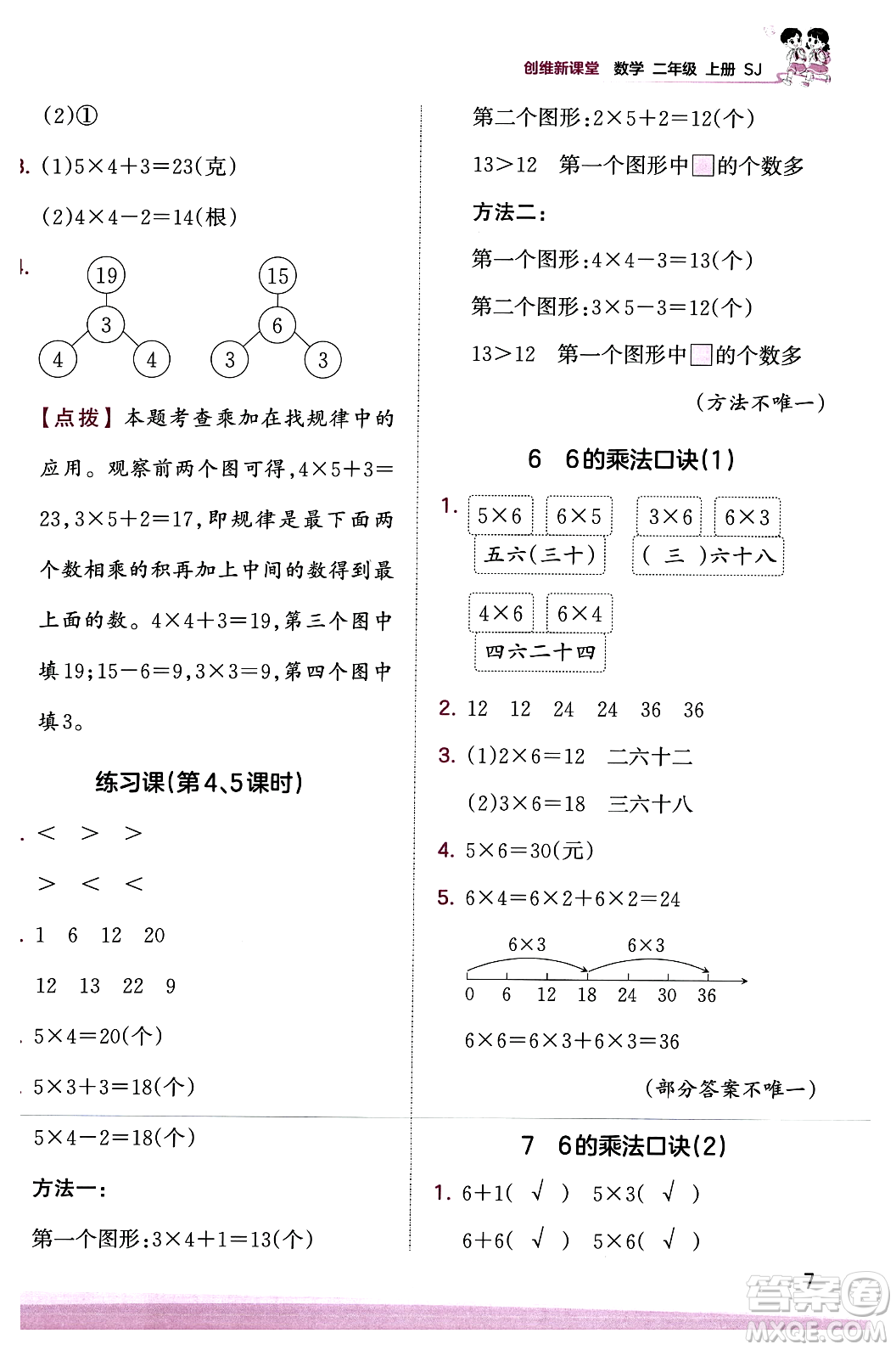 江西人民出版社2023年秋王朝霞創(chuàng)維新課堂二年級(jí)數(shù)學(xué)上冊(cè)蘇教版答案