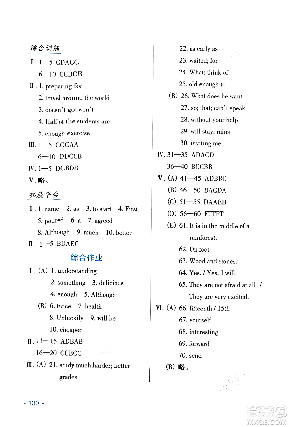 吉林出版集團(tuán)股份有限公司2024假日英語(yǔ)八年級(jí)英語(yǔ)人教版答案