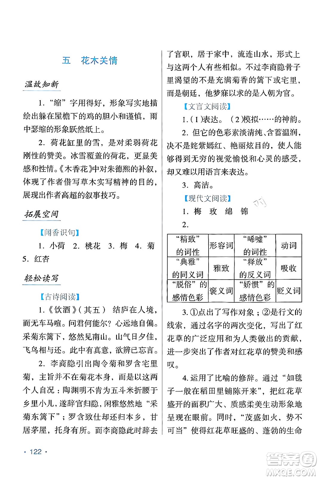 吉林出版集團(tuán)股份有限公司2024假日語文七年級(jí)語文人教版答案