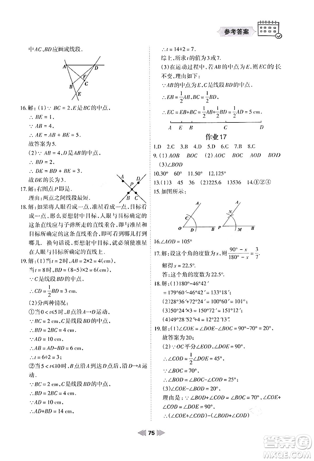 蘭州大學(xué)出版社2024寒假作業(yè)七年級(jí)數(shù)學(xué)華東師大版答案