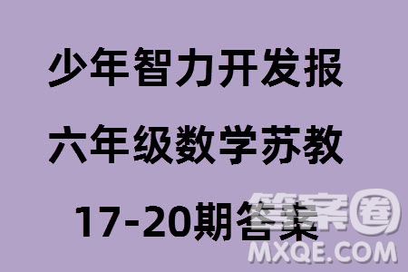 2023年秋少年智力開發(fā)報六年級數(shù)學(xué)上冊蘇教版第17-20期答案