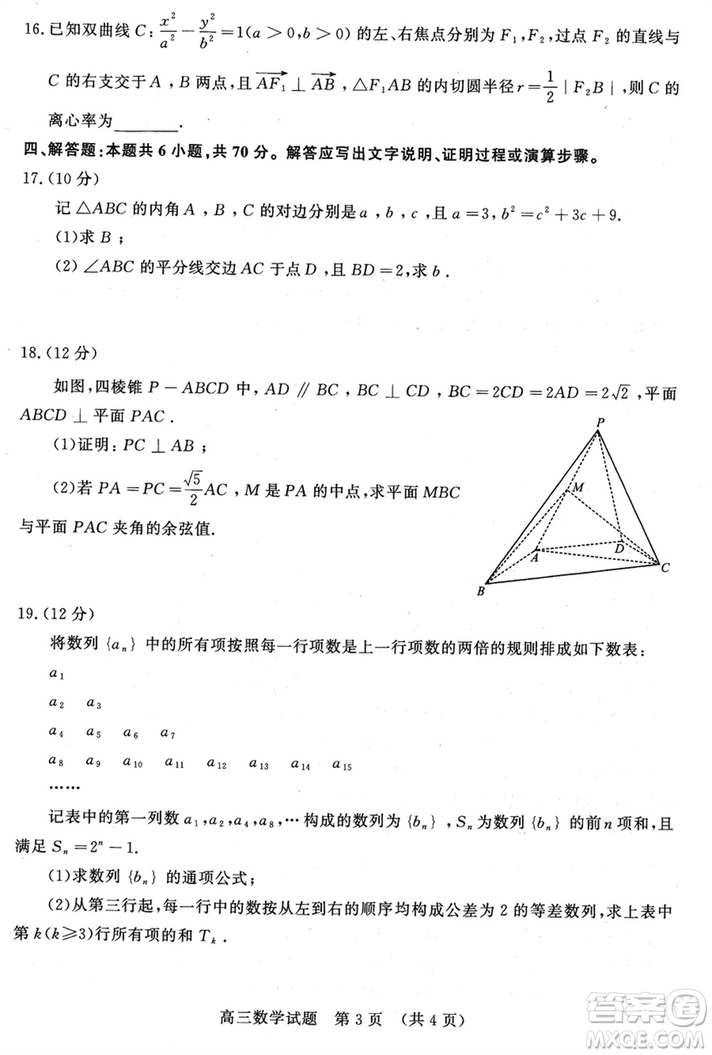 2024年1月濟(jì)南市高三期末學(xué)情檢測數(shù)學(xué)試題參考答案