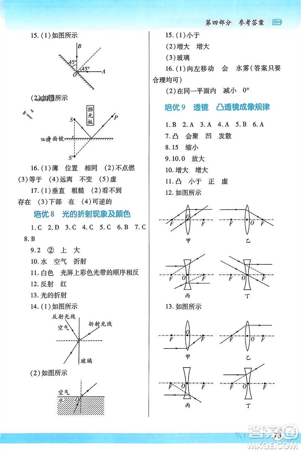 陜西師范大學出版總社有限公司2024寒假作業(yè)與生活八年級物理人教版參考答案