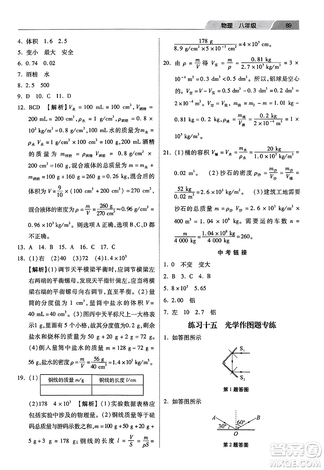 河北美術(shù)出版社2024寒假生活八年級(jí)物理通用版答案