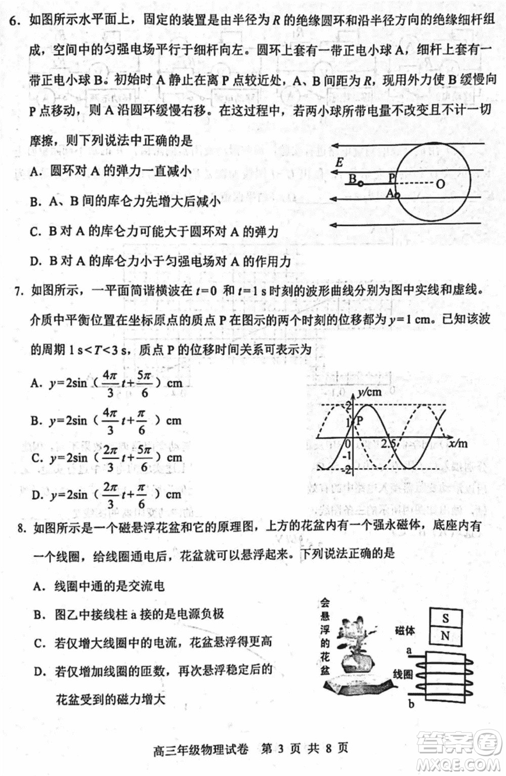 武漢市武昌區(qū)2024屆高三上學(xué)期期末考試質(zhì)量檢測物理參考答案