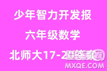 2023年秋少年智力開發(fā)報六年級數(shù)學(xué)上冊北師大版第17-20期答案