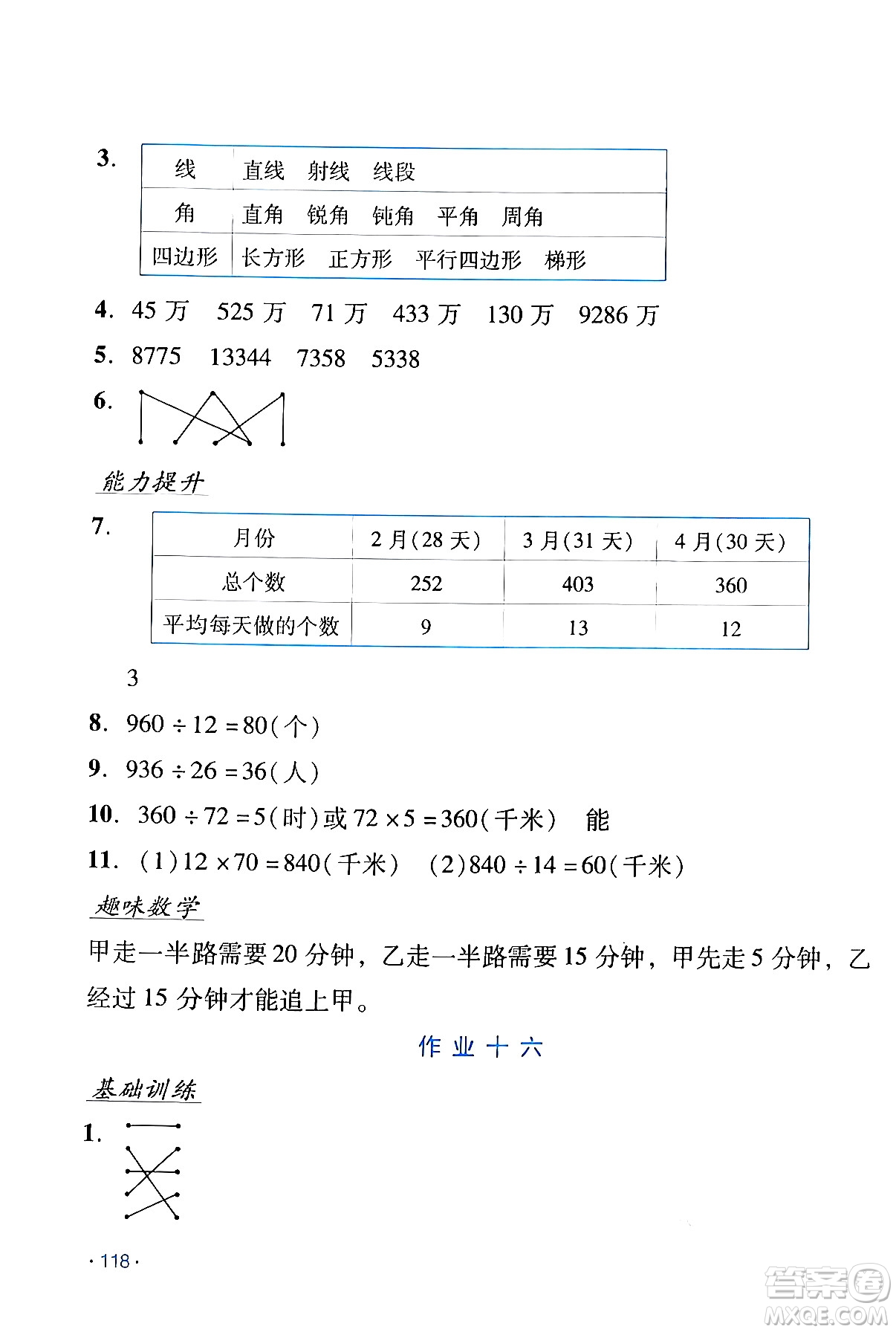 吉林出版集團股份有限公司2024假日數(shù)學四年級數(shù)學人教版答案