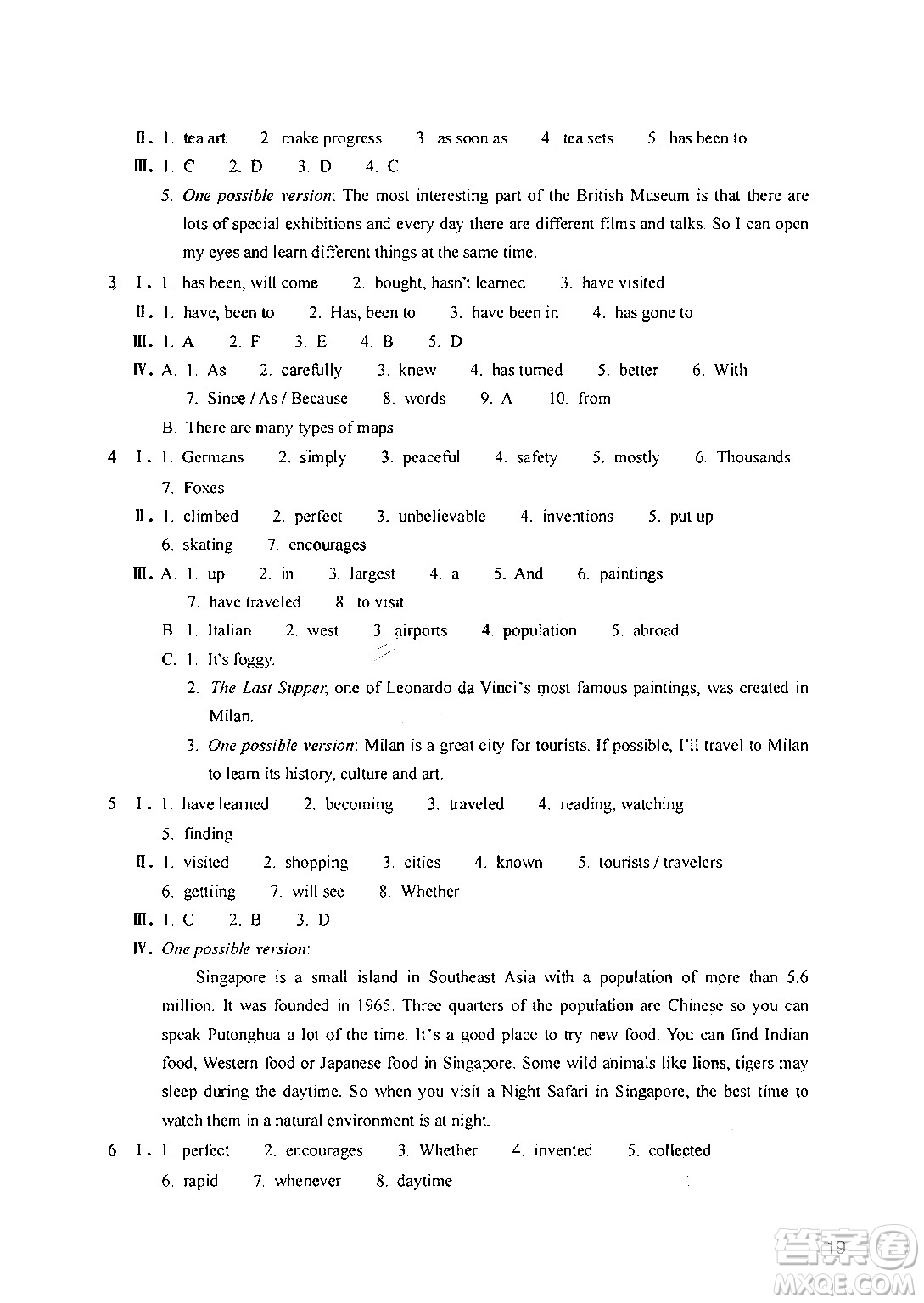 浙江教育出版社2024年春英語(yǔ)作業(yè)本八年級(jí)英語(yǔ)下冊(cè)人教版答案