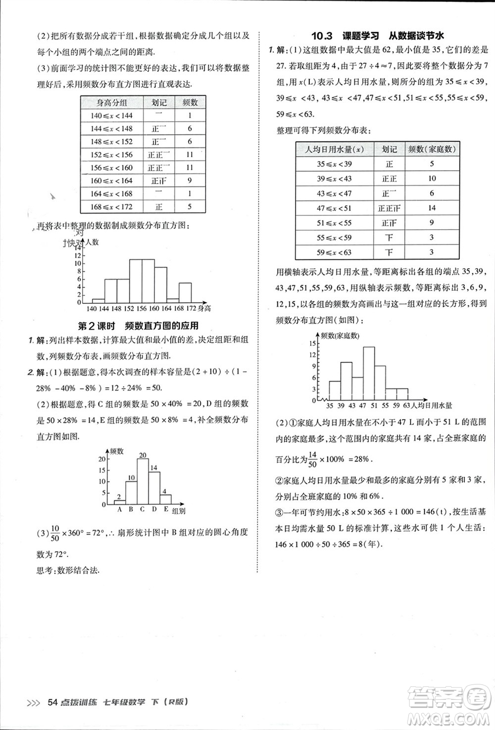 吉林教育出版社2024年春榮德基點(diǎn)撥訓(xùn)練七年級數(shù)學(xué)下冊人教版參考答案