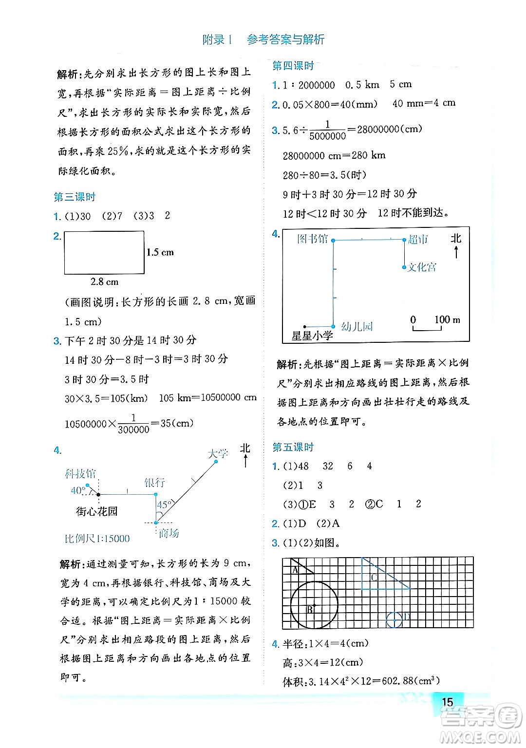 龍門書局2024年春黃岡小狀元作業(yè)本六年級(jí)數(shù)學(xué)下冊(cè)人教版廣東專版答案