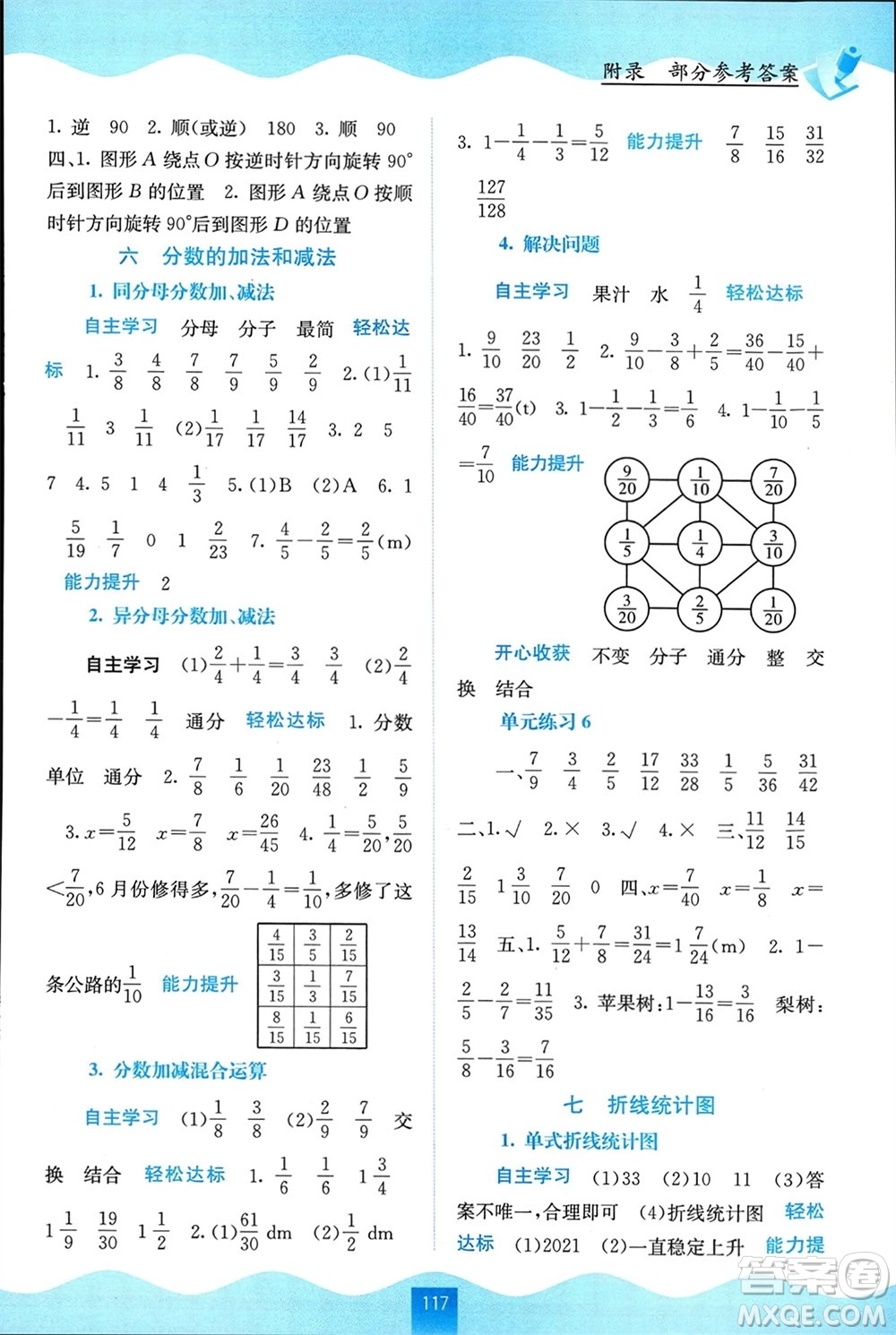 廣西教育出版社2024年春自主學(xué)習(xí)能力測(cè)評(píng)五年級(jí)數(shù)學(xué)下冊(cè)人教版參考答案