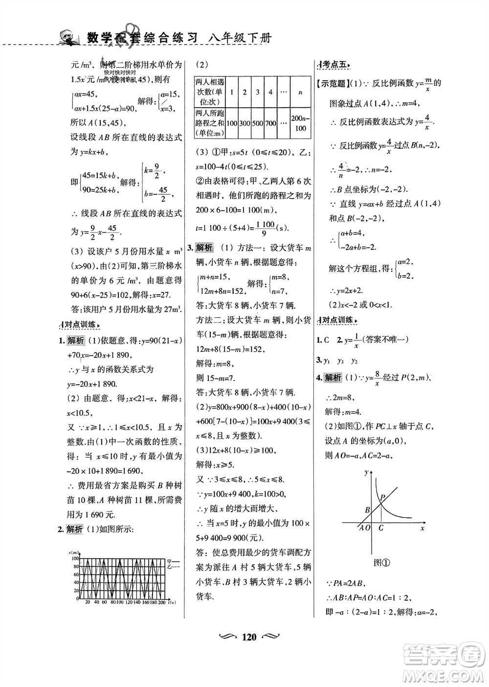 甘肅文化出版社2024年春配套綜合練習(xí)八年級(jí)數(shù)學(xué)下冊(cè)華東師大版參考答案