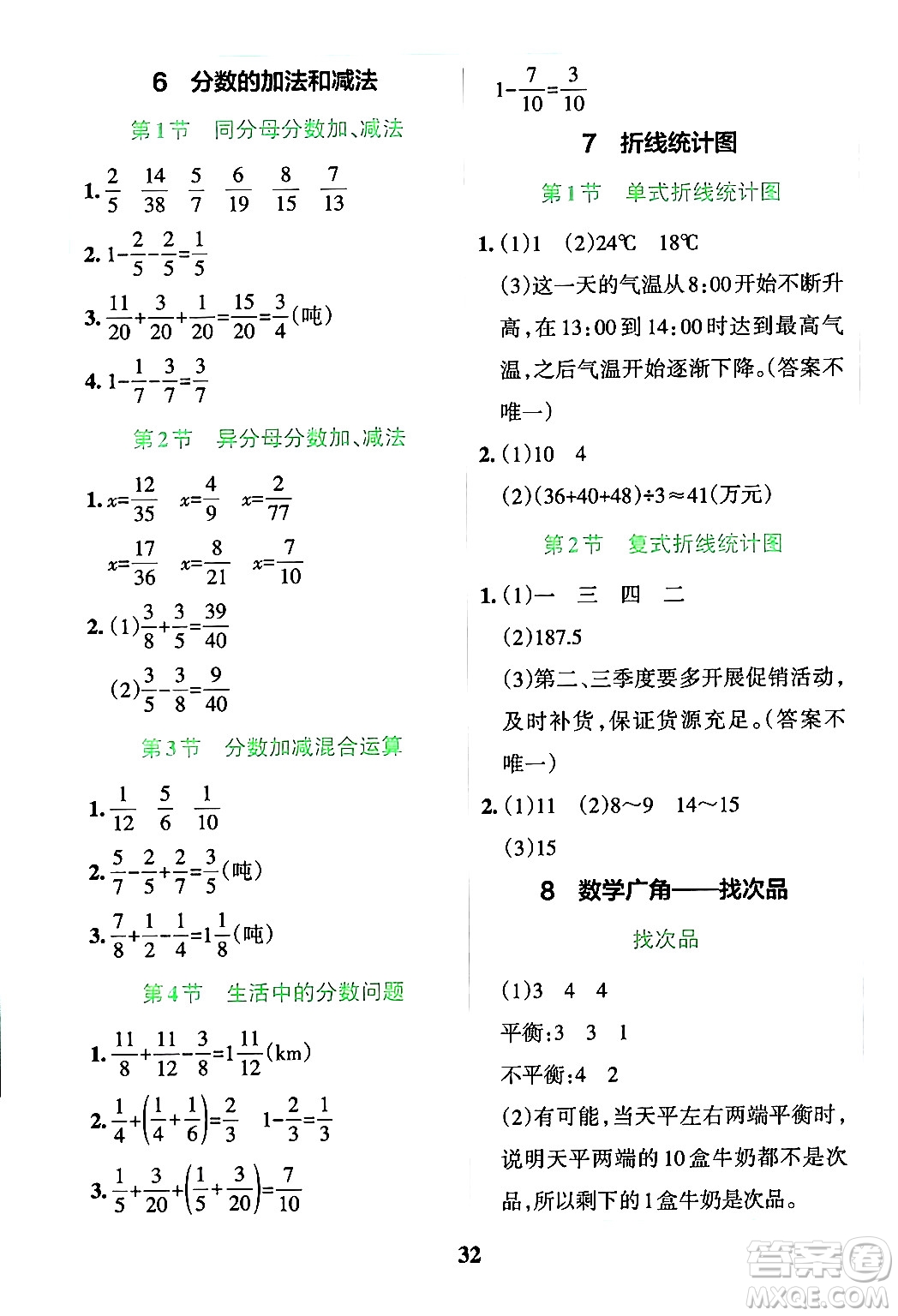 陜西師范大學(xué)出版總社有限公司2024年春小學(xué)學(xué)霸沖A卷五年級數(shù)學(xué)下冊人教版答案