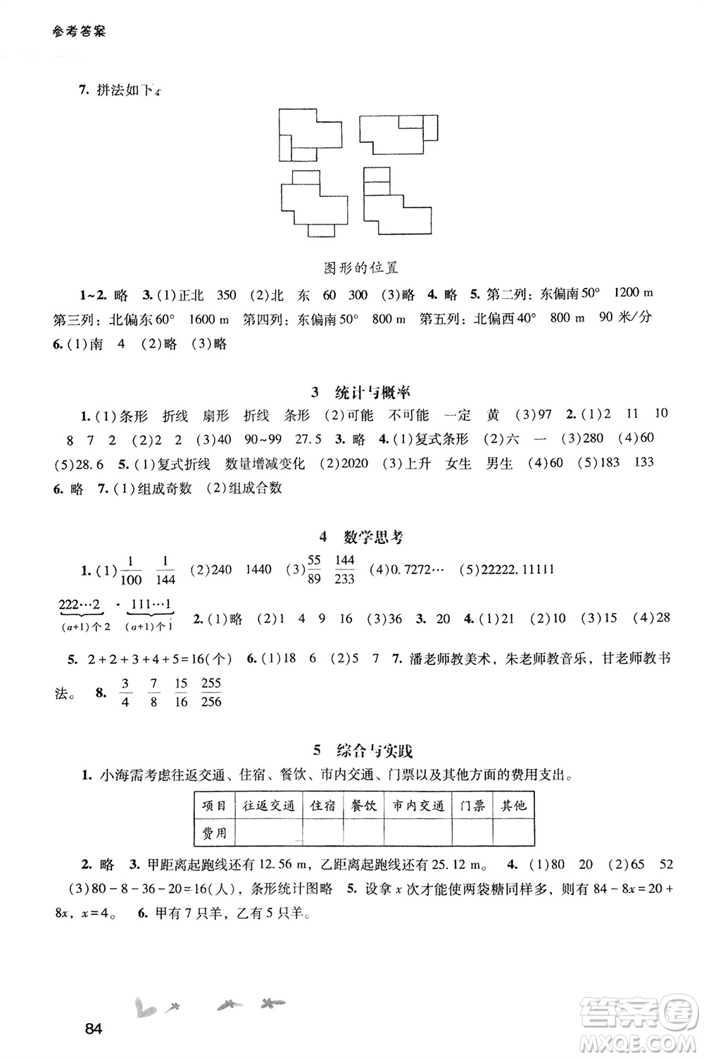 廣西師范大學(xué)出版社2024年春新課程學(xué)習(xí)輔導(dǎo)六年級數(shù)學(xué)下冊人教版參考答案