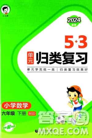 首都師范大學(xué)出版社2024年春53單元?dú)w類復(fù)習(xí)六年級數(shù)學(xué)下冊北師大版參考答案