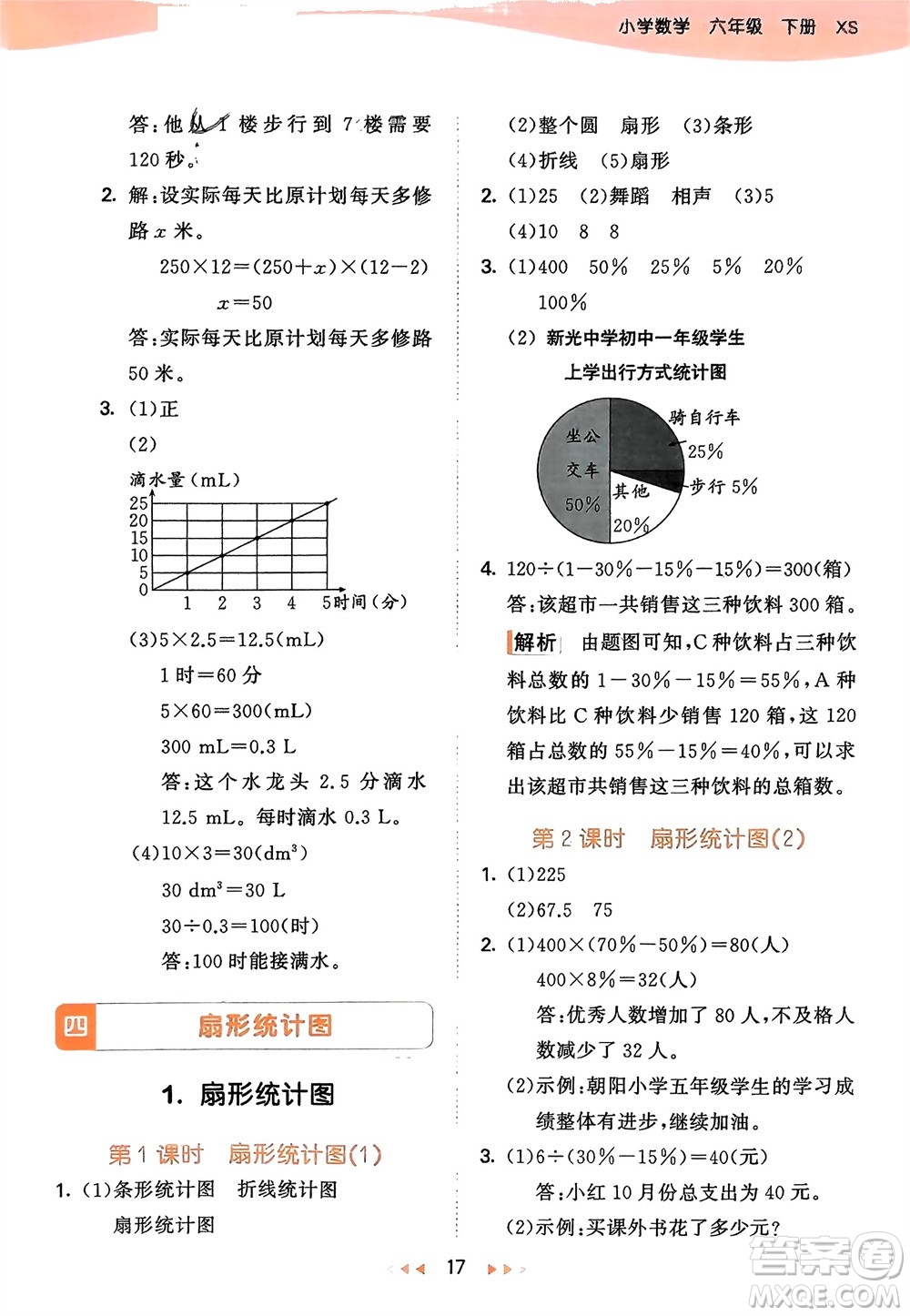 地質(zhì)出版社2024年春53天天練六年級數(shù)學(xué)下冊西師大版參考答案