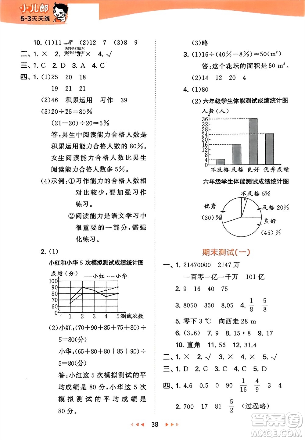 地質(zhì)出版社2024年春53天天練六年級數(shù)學(xué)下冊西師大版參考答案