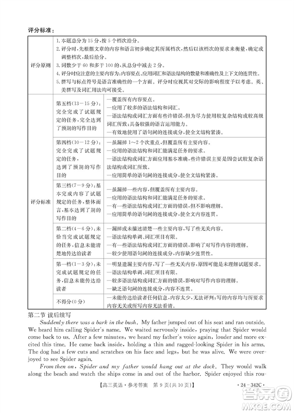 浙江強(qiáng)基聯(lián)盟2024屆高三下學(xué)期3月份聯(lián)考英語試題參考答案