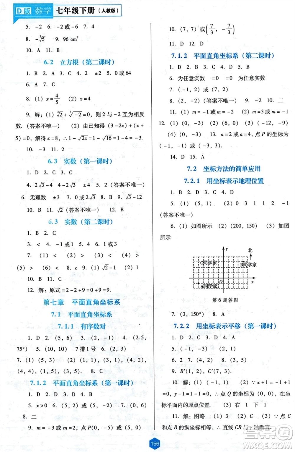 遼海出版社2024年春新課程能力培養(yǎng)七年級數(shù)學(xué)下冊人教版D版大連專版參考答案