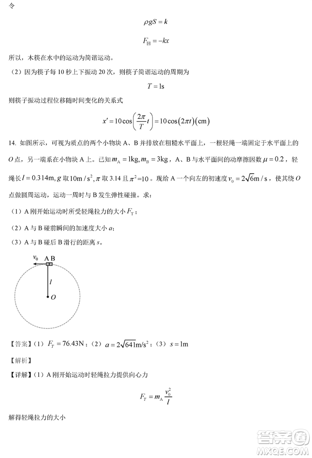 泰州市2024屆高三下學(xué)期期初3月份質(zhì)量監(jiān)測(cè)物理參考答案