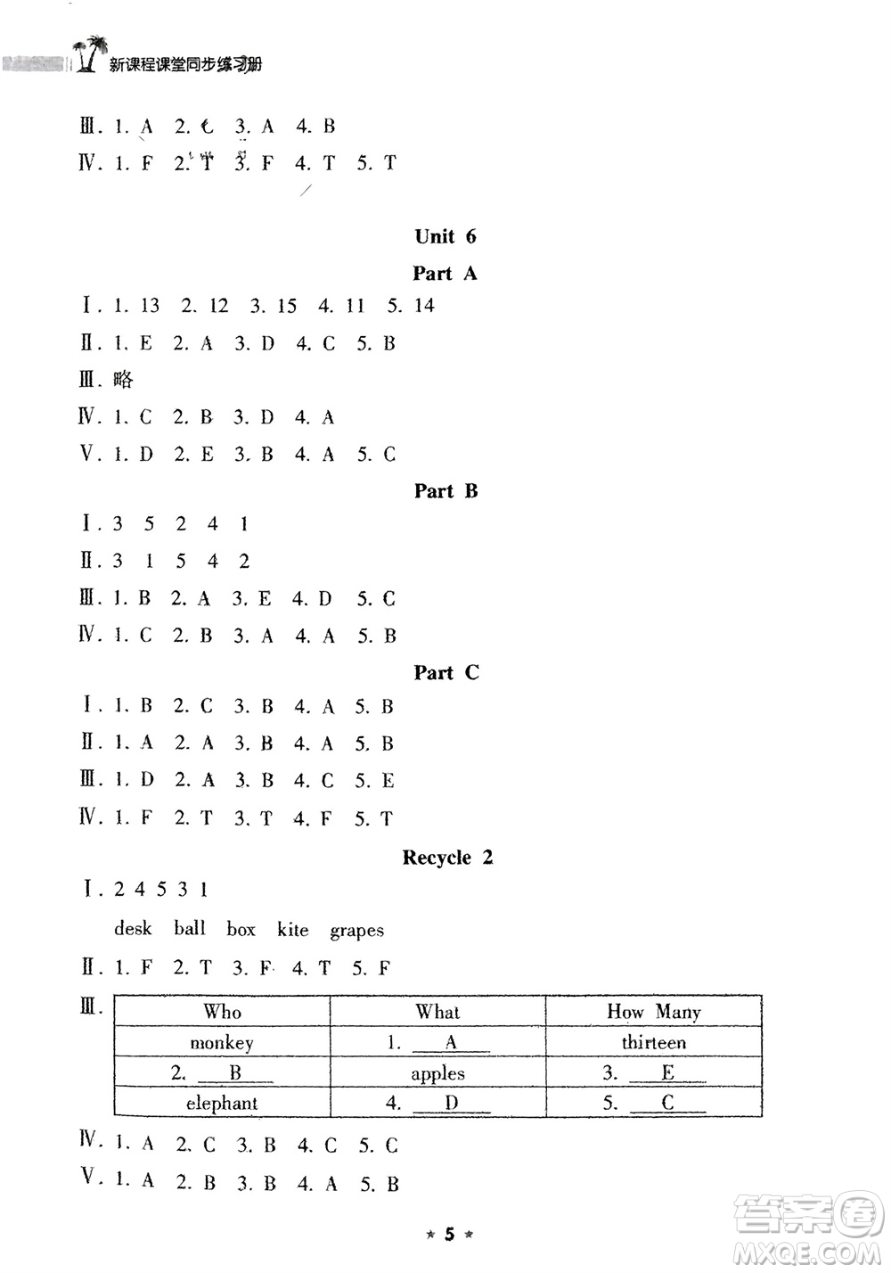 海南出版社2024年春新課程課堂同步練習(xí)冊三年級英語下冊人教版參考答案