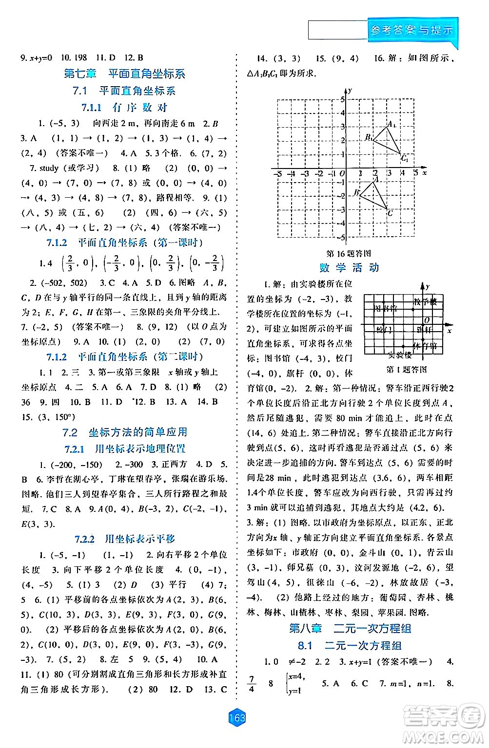 遼海出版社2024年春新課程數(shù)學(xué)能力培養(yǎng)七年級(jí)數(shù)學(xué)下冊(cè)人教版答案