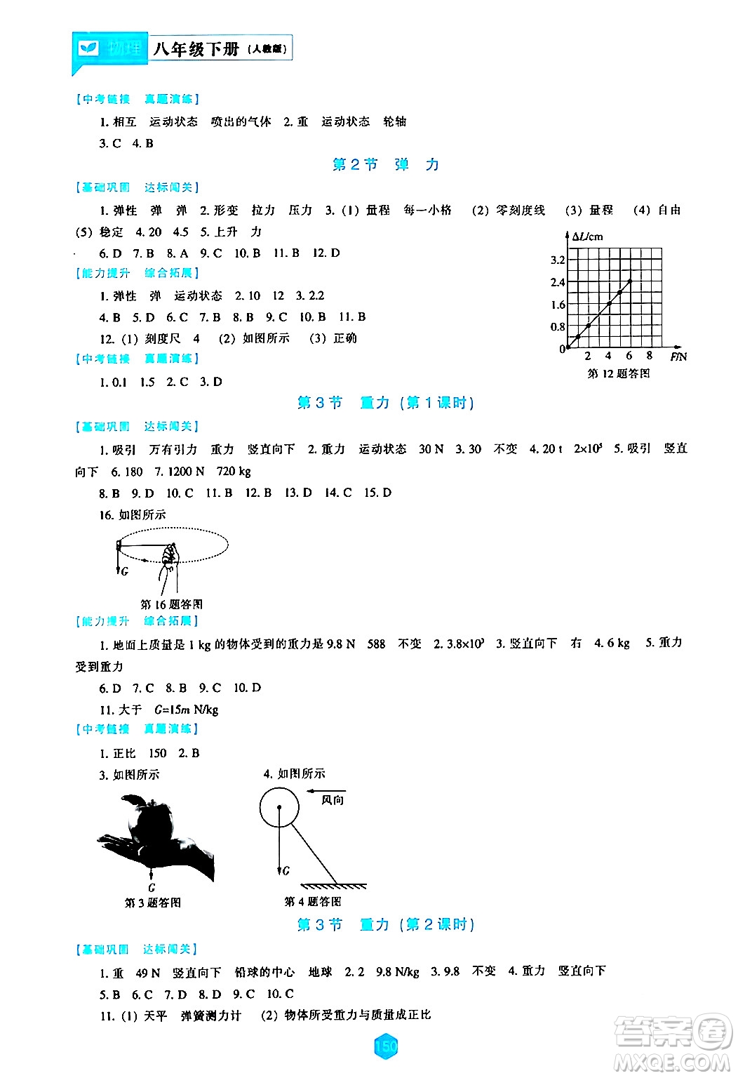 遼海出版社2024年春新課程物理能力培養(yǎng)八年級物理下冊人教版答案