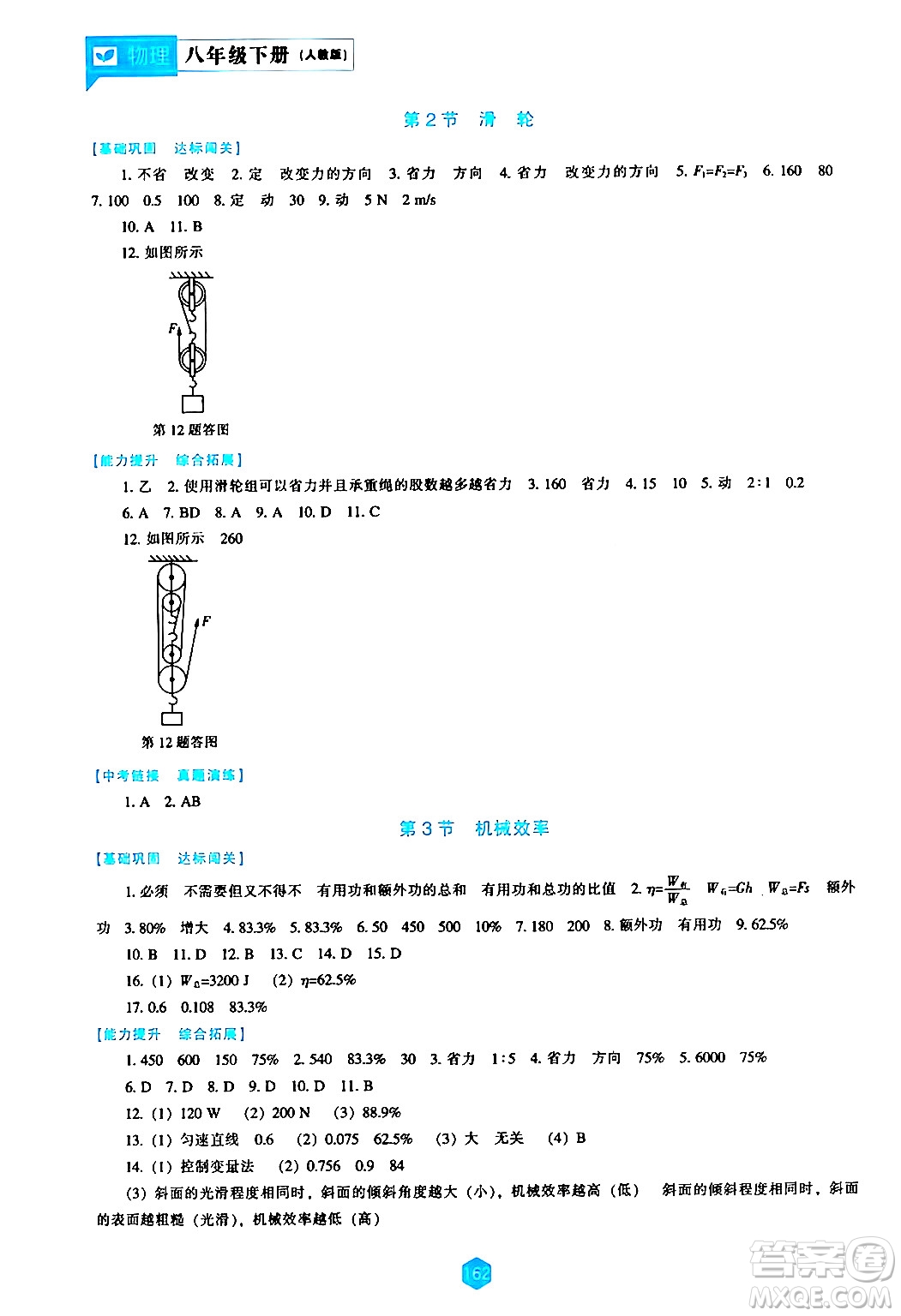 遼海出版社2024年春新課程物理能力培養(yǎng)八年級物理下冊人教版答案