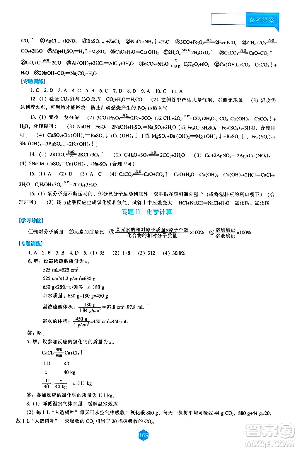 遼海出版社2024年春新課程化學(xué)能力培養(yǎng)九年級(jí)化學(xué)下冊(cè)人教版答案