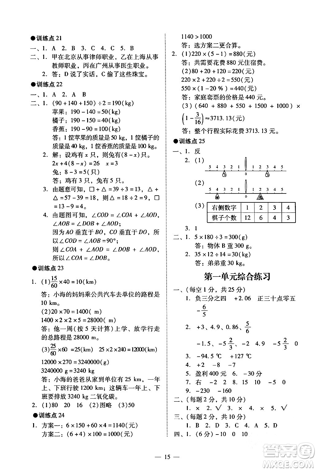 廣州出版社2024年春小學(xué)數(shù)學(xué)目標(biāo)實(shí)施手冊(cè)六年級(jí)數(shù)學(xué)下冊(cè)廣州專版答案