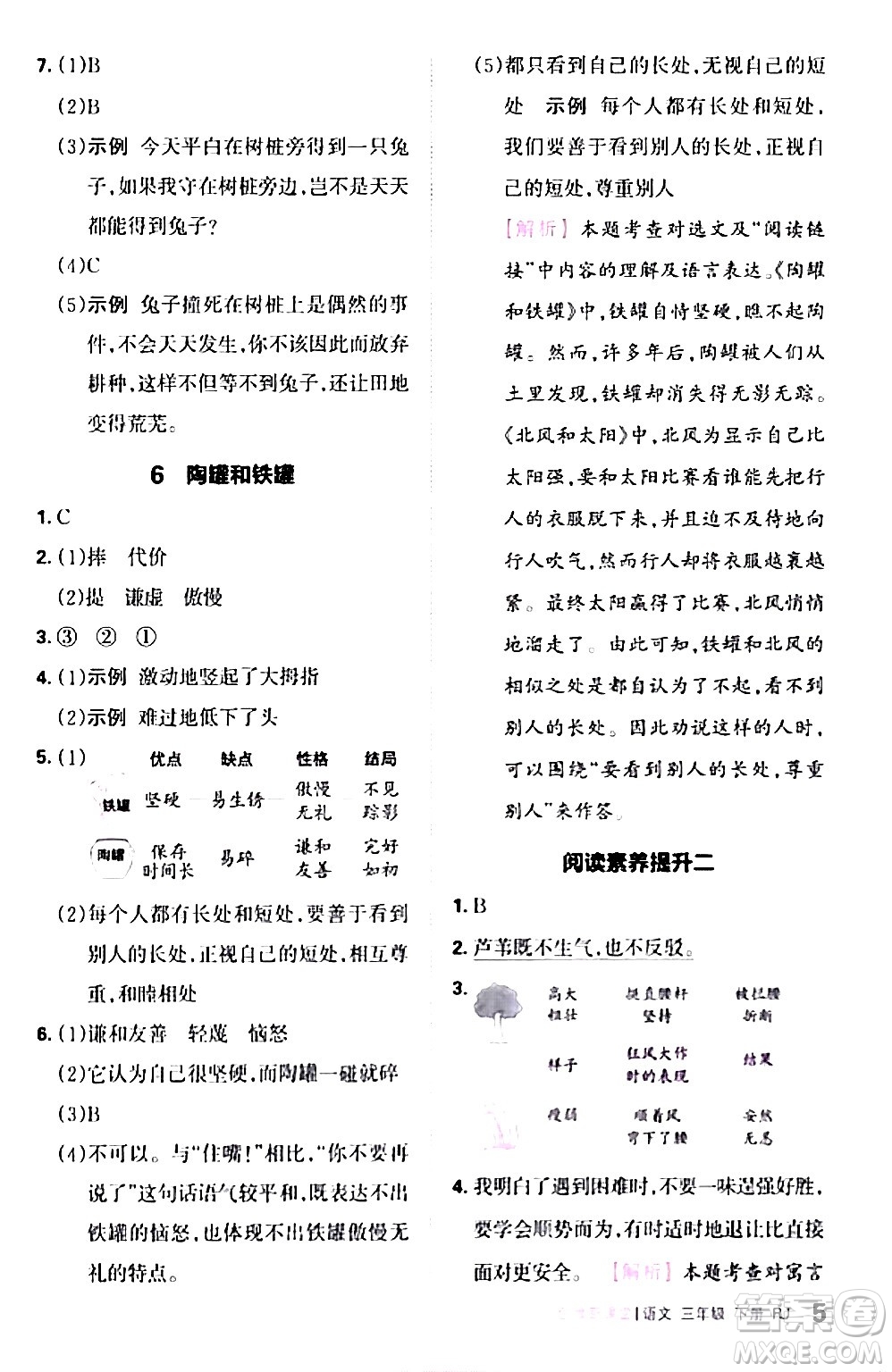 江西人民出版社2024年春王朝霞創(chuàng)維新課堂三年級(jí)語文下冊(cè)人教版答案