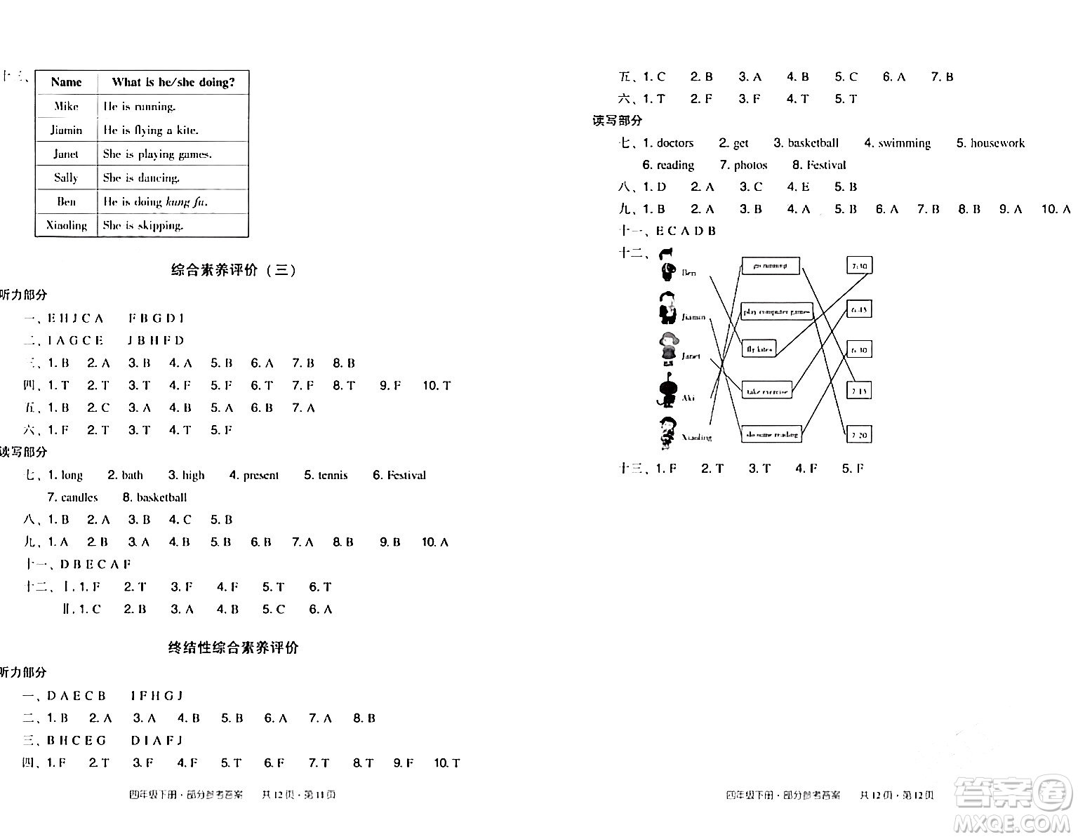 新世紀(jì)出版社2024年春王牌英語小學(xué)英語雙基同步導(dǎo)學(xué)導(dǎo)練四年級英語下冊廣州版答案