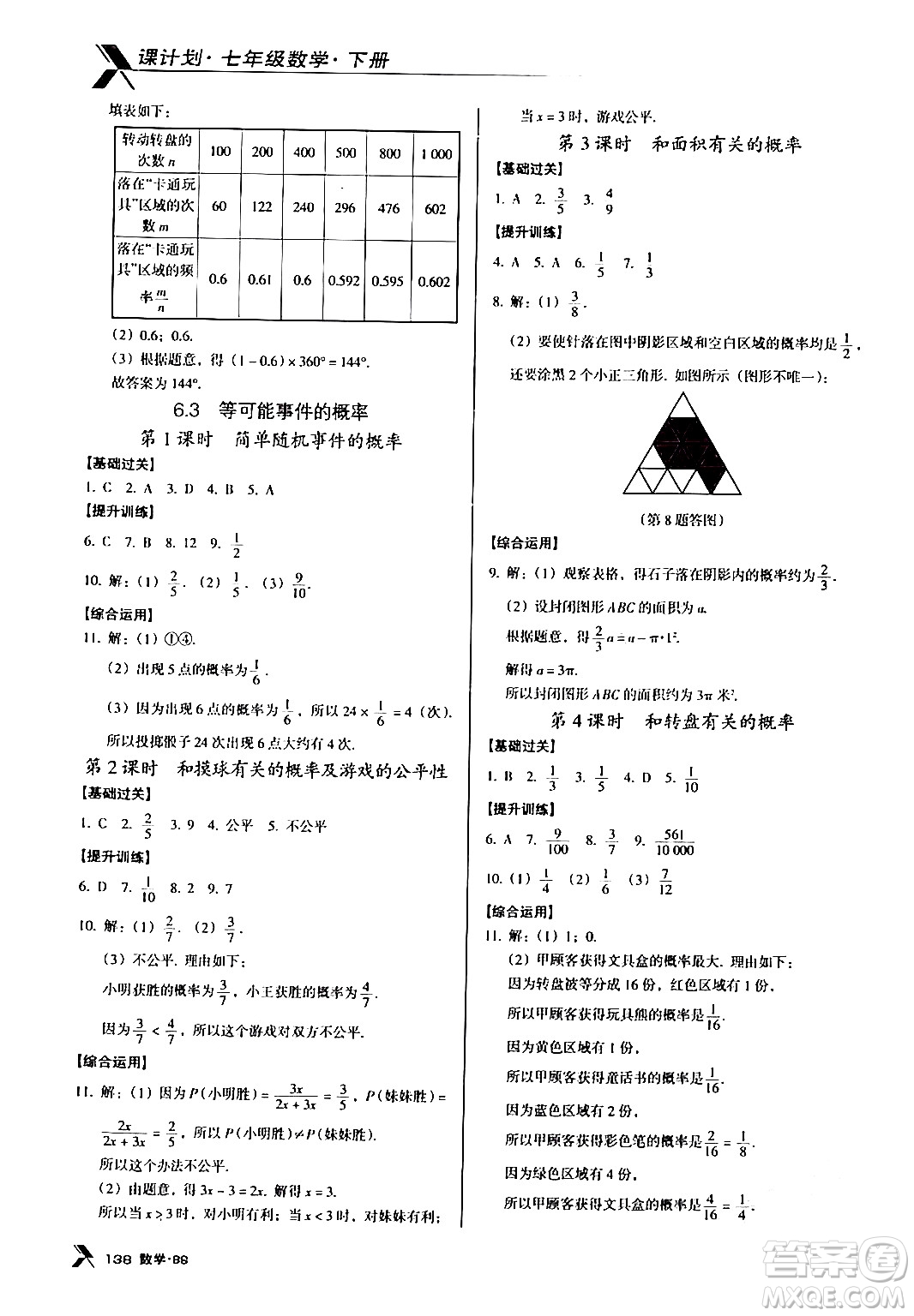 廣東經(jīng)濟(jì)出版社2024年春全優(yōu)點(diǎn)練課計(jì)劃七年級(jí)數(shù)學(xué)下冊(cè)北師大版答案