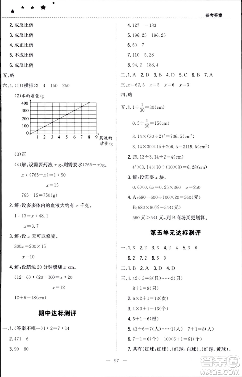 北京教育出版社2024年春1+1輕巧奪冠優(yōu)化訓(xùn)練六年級(jí)數(shù)學(xué)下冊(cè)人教版答案